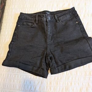 Vero Moda Black Jean Shorts with Casual Rolled Hems
